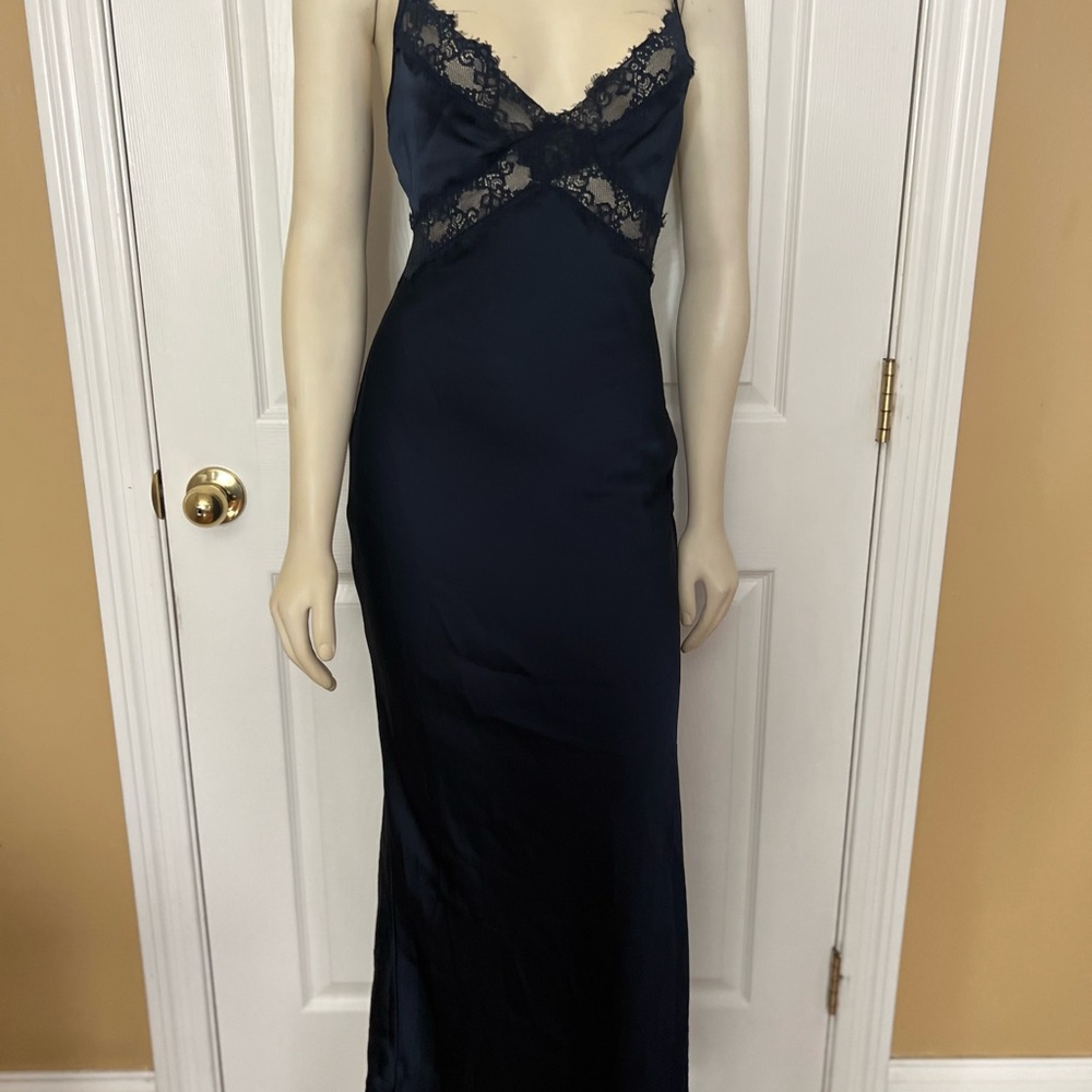 Princess Polly Treasure Bias Cut Maxi Dress Navy - Picture 15 of 16